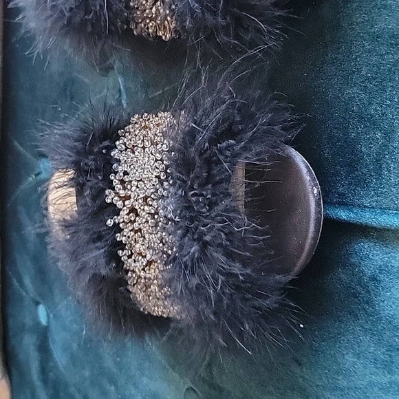 Eloquii Feather Beaded Slides 10 wide - Picture 6 of 9